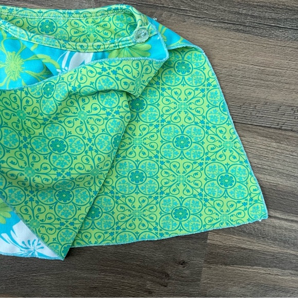 ✨5/$20✨ Vintage Big Fish Girls' Hawaiian Floral Print Swim Skirt Teal Sz sm. (7) - Picture 3 of 7